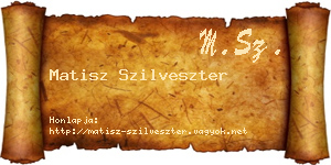 Matisz Szilveszter névjegykártya
